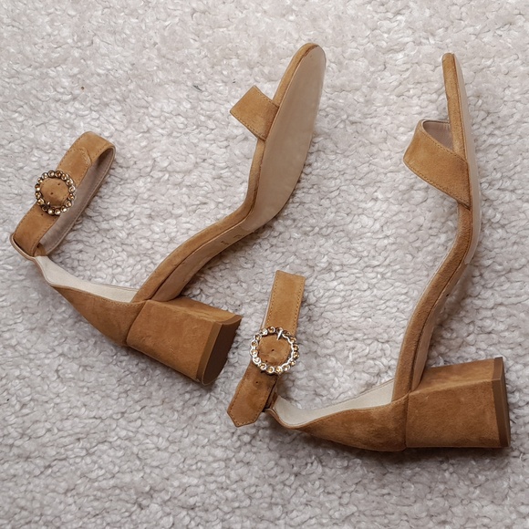 MAJE FARRIA suede block heels in camel size 40 - Picture 4 of 16